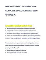 MSN 377 EXAM 4 QUESTIONS WITH COMPLETE SOULUTIONS 2023-2024  GRADED A+LATEST VERSION VERIFIED