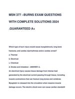 MSN 377 –BURNS EXAM QUESTIONS  WITH COMPLETE SOLUTIONS 2024 .GUARANTEED A+