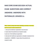 NAB CORE EXAM 20232024 ACTUAL  EXAM QUIESTIONS AND CORRECT  ANSWERS ANSWERS WITH  RATIONALES .GRADED A+