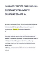 NAB CORE PRACTICE EXAM 2023-2024  QUESTIONS WITH COMPLETE  SOLUTIONS GRADED A+