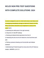 NCLEX NGN PRE-TEST QUESTIONS WITH COMPLETE SOLUTIONS 2024-2025 LATEST FINAL EXAM VERIFIED