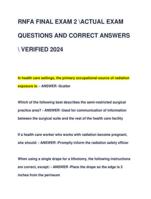 RNFA FINAL EXAM 2 ACTUAL EXAM  QUESTIONS AND CORRECT ANSWERS   VERIFIED 2024