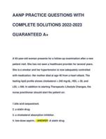 AANP PRACTICE QUESTIONS WITH COMPLETE SOLUTIONS 2022-2023 GUARANTEED A+ FINAL EXAM LATEST VERSION COMPLETE DOCUMENT FOR EXAM