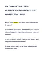 ABYC MARINE ELECTRICAL CERTIFICATION 2024 NEWEST EXAM 270 QUESTIONS WITH DETAILED VERIFIED ANSWERS (100% CORRECT ANSWERS) /A+