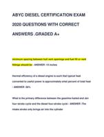 ABYC DIESEL CERTIFICATION EXAM  2020 QUESTIONS WITH CORRECT  ANSWERS .GRADED A+