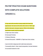 PSI FNP PRACTICE EXAM QUESTIONS WITH COMPLETE SOLUTIONS GRADED A+LATEST VERSION 2024-2025 GRADED A+