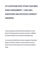 ATI CAPSTONE POST STUDY QUIZ MED  SURG ASSESSMENT 1 ,2023-2024  QUESTIONS AND DETAILED CORRECT  ANSWERS .