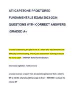 ATI CAPSTONE PROCTORED  FUNDAMENTALS EXAM 2023-2024  QUESTIONS WITH CORRECT ANSWERS  GRADED A+