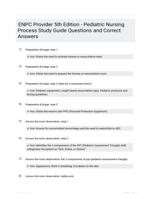 ENPC Provider 5th Edition - Pediatric Nursing Process Study Guide Questions and Correct Answers