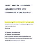 PHARM CAPSTONE ASSESSMENT 2  20232024 QUESTIONS WITH  COMPLETE SOLUTIONS .GRADED A+