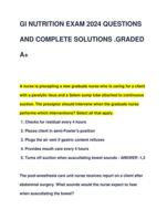 GI NUTRITION EXAM 2024-2025 QUESTIONS AND COMPLETE SOLUTIONS .GRADED A+ UPDATED EXAM COMPLETE DOCUMENT FOR EXAM PREPARATION