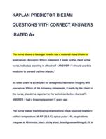 KAPLAN PREDICTOR B FINAL EXAM QUESTIONS WITH CORRECT ANSWERS LATEST VERSION 2024-2025 COMPLETE EXAM FOR STUDY