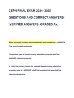 CEPN FINAL EXAM 2024 -2025 QUESTIONS AND CORRECT ANSWERS VERIFIED ANSWERS .GRADED A+ LATEST EXAM