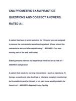 CNA PROMETRIC FINAL EXAM QUESTIONS AND CORRECT ANSWERS RATED A+ UPDATED EXAM 2024-2025 COMPELETE DOCUMENT FOR STSUDY