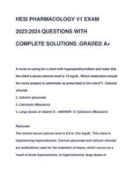 HESI PHARMACOLOGY V1 FINAL EXAM 20232024 QUESTIONS WITH COMPLETE SOLUTIONS LATEST  EXAM COMPLETE DOCUMENT FOR STUDY