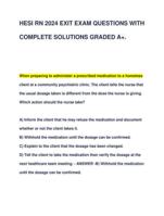 HESI RN 2024 EXIT EXAM QUESTIONS WITH COMPLETE SOLUTIONS LATEST VERSION GRADED A+