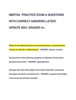 NBSTSA PRACTICE EXAM A QUESTIONS WITH CORRECT ANSWERS LATEST UPDATE 2024 LATEST VERSION VERIFIED