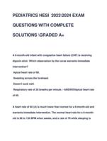 PEDIATRICS HESI 20232024 FINAL EXAM QUESTIONS WITH COMPLETE SOLUTIONS LATEST VERSION COMPLETE DOCUMENT FOR STUDY