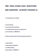 TMU FINAL EXAM 5 2024 -2025 UPDATED QUESTIONS AND ANSWERS ALREADY LATEST VERSION BEST FOR EXAM PREPARATION GRADED A+