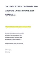 TMU FINAL EXAM 2 QUESTIONS AND  ANSWERS LATEST UPDATE 2024  GRADED A+.