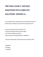 TMU FINAL EXAM 3 20232024  QUESTIONS WITH COMPLETE  SOLUTIONS GRADED A+