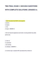 TMU FINAL EXAM 4 20232024 QUESTIONS  WITH COMPLETE SOLUTIONS .GRADED A+