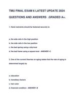 TMU FINAL EXAM 6 LATEST UPDATE 2024  QUESTIONS AND ANSWERS .GRADED A+