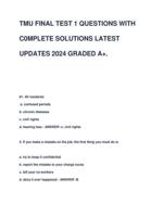 TMU FINAL TEST 1 QUESTIONS WITH  C0MPLETE SOLUTIONS LATEST  UPDATES 2024 GRADED A+.