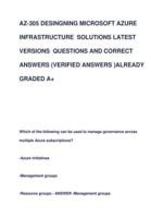 AZ-305 DESINGNING MICROSOFT AZURE  INFRASTRUCTURE SOLUTIONS LATEST  VERSIONS QUESTIONS AND CORRECT  ANSWERS