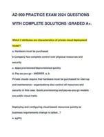 AZ-900 PRACTICE EXAM 2024 QUESTIONS  WITH COMPLETE SOLUTIONS GRADED A+