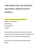 CAMS TRAUMA FINAL TEST QUESTIONS  AND CORRECT ANSWERS 20242025  GRADED A+.