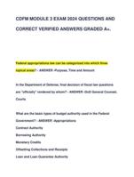 CDFM MODULE 3 EXAM 2024 QUESTIONS AND  CORRECT VERIFIED ANSWERS GRADED A