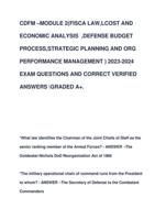 CDFM –MODULE 2(FISCA LAW,LCOST AND  ECONOMIC ANALYSIS ,DEFENSE BUDGET  PROCESS,STRATEGIC PLANNING AND ORG  PERFORMANCE