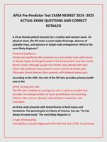 APEA Pre-Predictor Test EXAM NEWEST 2024 -2025  ACTUAL EXAM QUESTIONS AND CORRECT  DETAILED