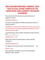 BSC1005 MIDTERM MDC NEWEST 2024- 2025 ACTUAL EXAM COMPLETE 100  QUESTIONS AND CORRECT DETAILED  ANSWERS