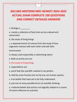 BSC1005 MIDTERM MDC NEWEST 2024-2025  ACTUAL EXAM COMPLETE 100 QUESTIONS  AND CORRECT DETAILED ANSWERS