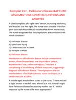 Exemplar 13.F - Parkinson's Disease &AP EURO  ASSIGMENT ONE UPDATED QUESTIONS AND  ANSWERS