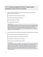 Ch 5: Evidence Based Practice Study Guide Questions and Correct Answers