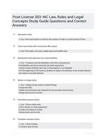 Post License 303--NC Law, Rules and Legal Concepts Study Guide Questions and Correct Answers