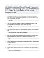 JS-US021 Joint Staff Sexual Assault Prevention and Response Training - (1hr) EXAM QUESTIONS (13 TERMS) WITH VERIFIED DEFINITIONS UPDATED 2024