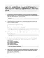 ACC 210 NCSU FINAL EXAM QUESTIONS (54 TERMS) WITH VERIFIED DEFINITIONS UPDATED 2024