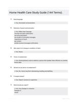 Home Health Care Study Guide (144 Terms).