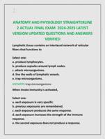 ANATOMY AND PHYSIOLOGY STRAIGHTERLINE  2 ACTUAL FINAL EXAM 2024-2025 LATEST  VERSION UPDATED QUESTIONS AND ANSWERS  VERIFIED