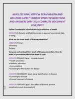 NURS 222 FINAL REVIEW EXAM HEALTH AND  WELLNESS LATEST VERSION UPDATED QUESTIONS  AND ANSWERS 2024-2025 COMPLETE DOCUMENT