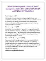 Health Care Management Continuum & Case  Management Models 2024 -2025 LATEST VERSION  BEST FOR EXAM PREPARATION