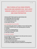 DMV FLORIDA ACTUAL EXAM UPDATED  QUESTIONS AND ANSWERS 2024 -2025 LATEST  VERSION COMPLETE DOCUMENT FOR STUDY