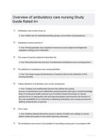 Overview of ambulatory care nursing Study Guide Rated A+