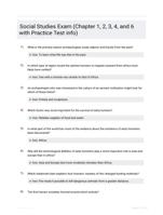 Social Studies Exam (Chapter 1, 2, 3, 4, and 6 with Practice Test info)