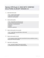 Norton CPR Exam 2, 2024 WITH VERIFIED SOLUTIONS ALREADY GRADED A+