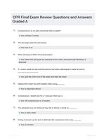 CPR Final Exam Review Questions and Answers Graded A